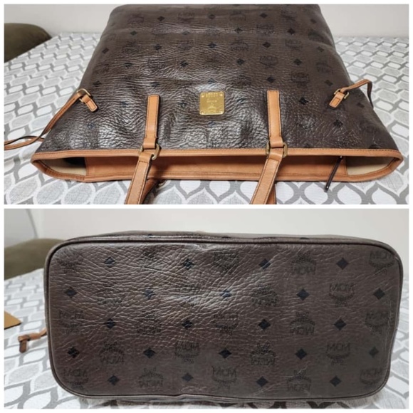 Authentic MCM Shopping Tote Bag Brown/Beige - Picture 8 of 12